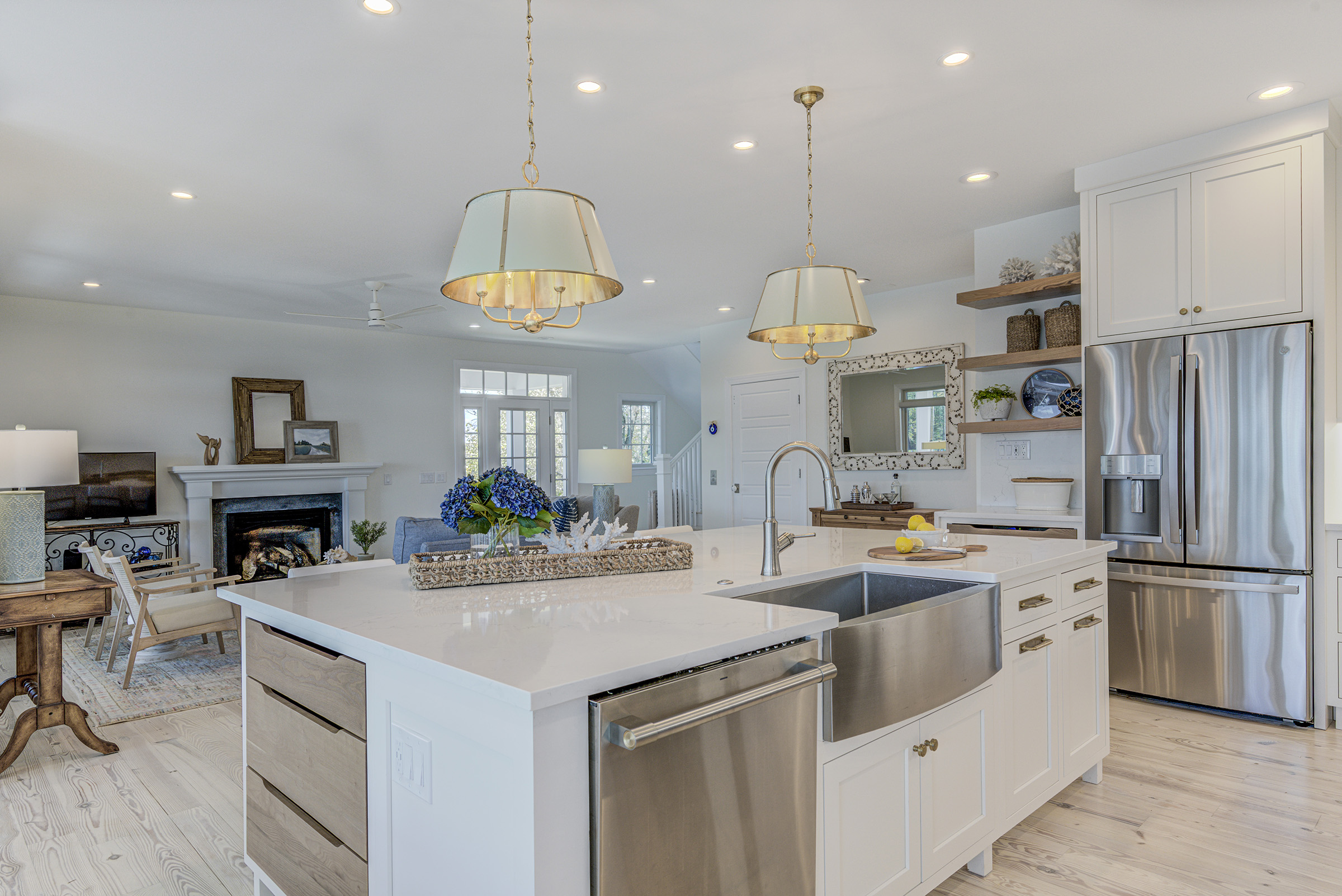 Sea Light Design-Build Pine Road Kitchen Renovation in Selbyville Delaware - ample storage in large island
