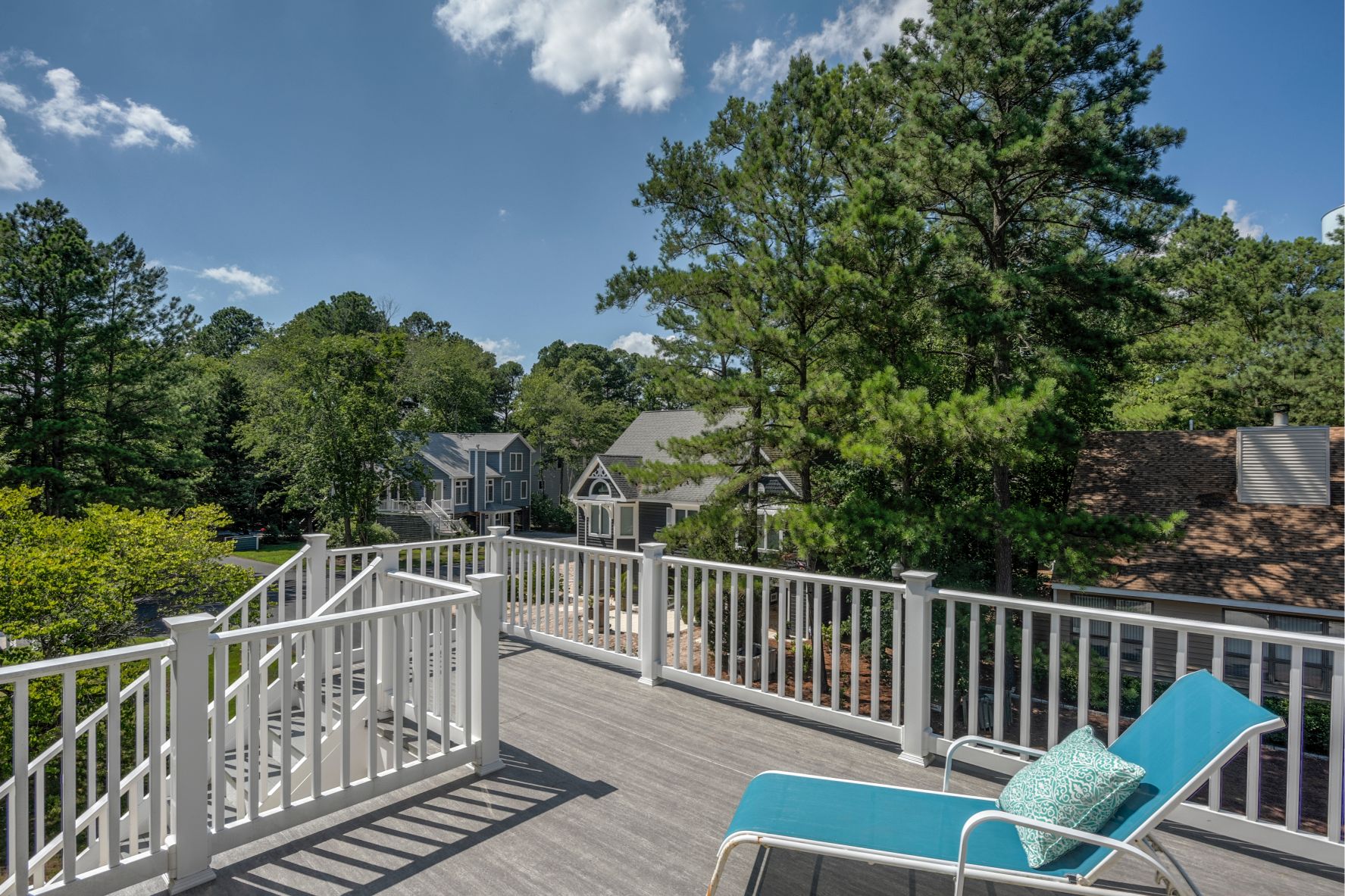 Deck Addition in Canal Drive, Millsboro DE with White Railing
