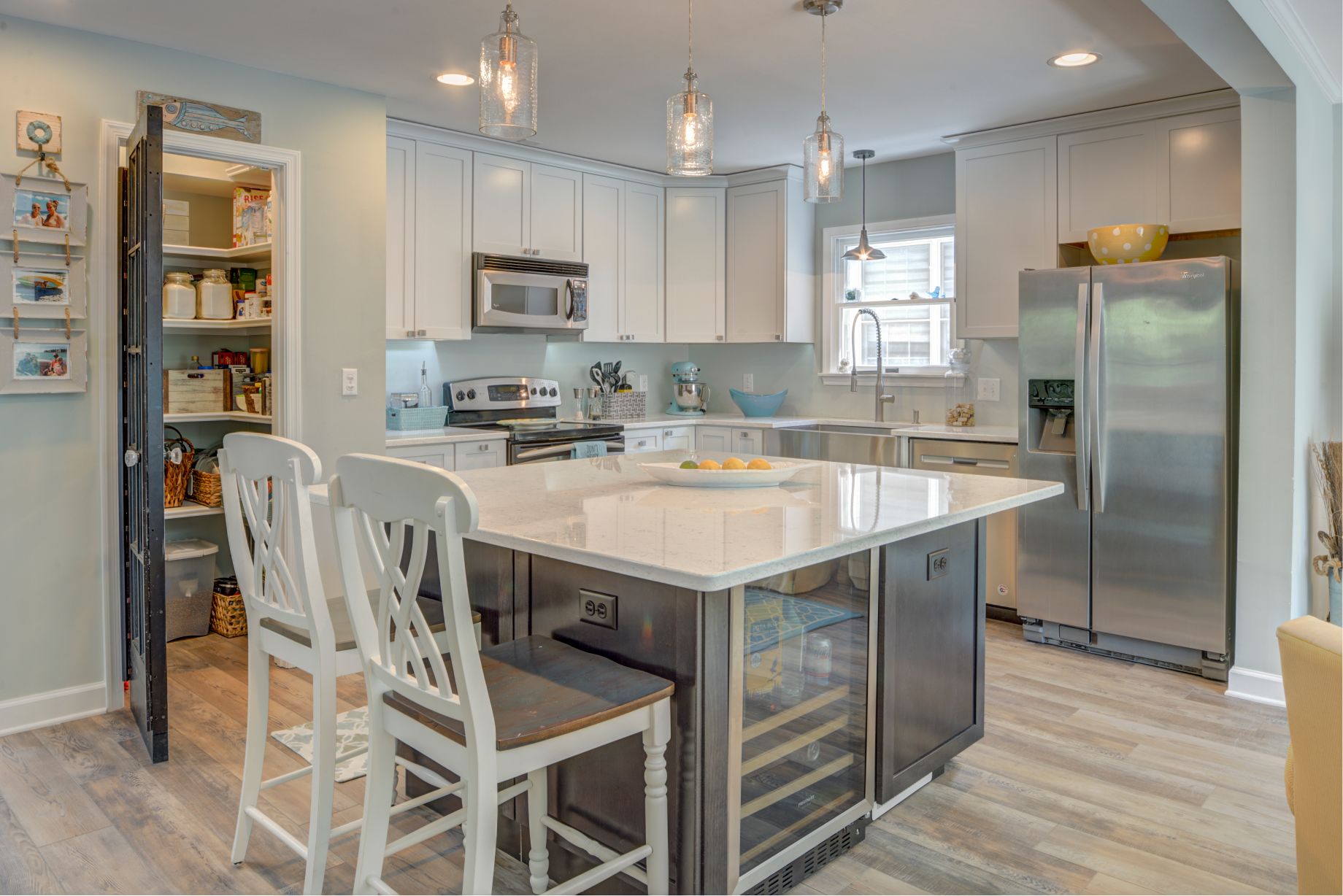 Renovation in Canal Drive, Millsboro DE with Center Island and White Countertop