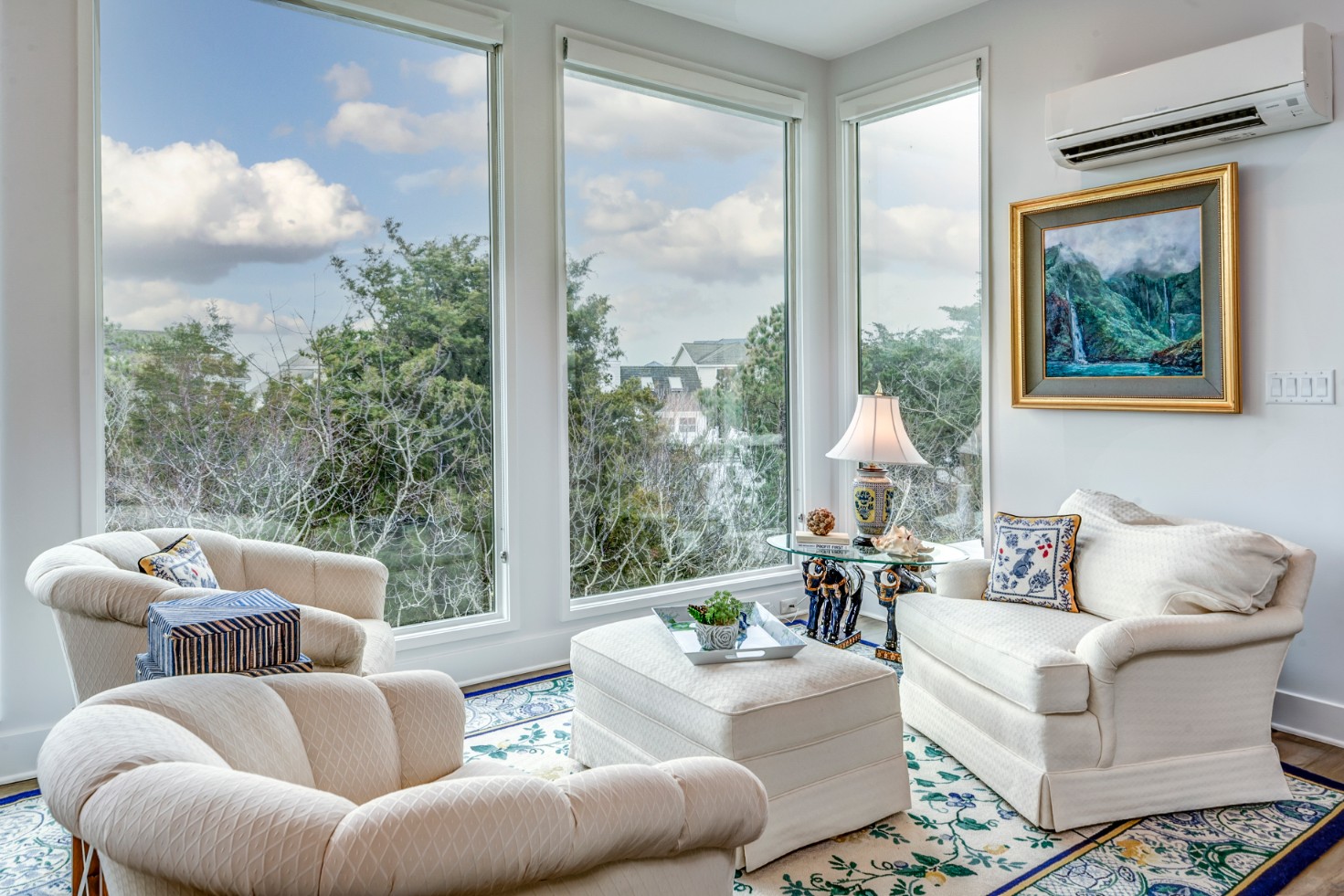 Cotton Patch Hills Renovation in Bethany Beach DE - Great Room with Soft Furniture and Large Windows