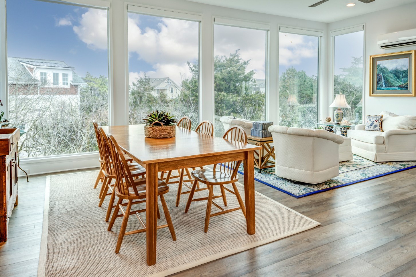 Cotton Patch Hills Renovation in Bethany Beach DE - Great Room with Wooden Dining Table and Six Chairs