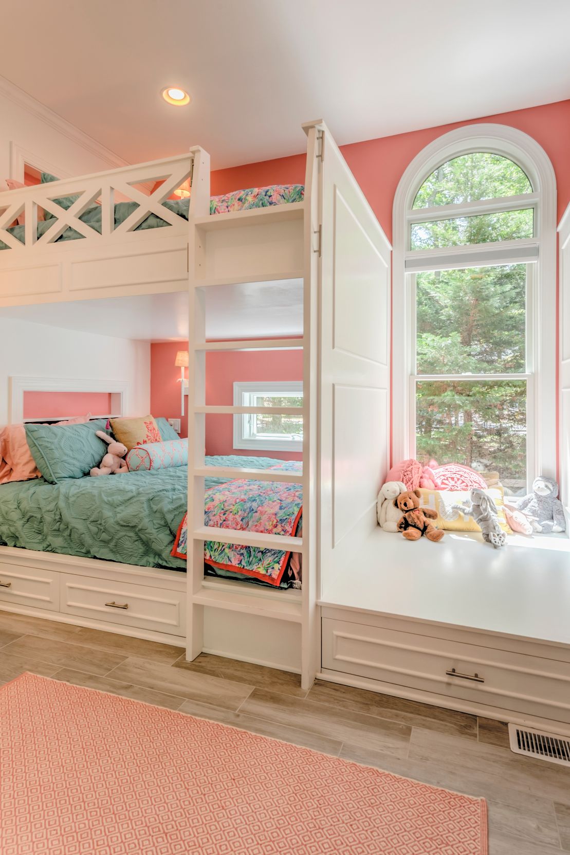 Addition in Juniper Court, Ocean Pines MD - Kids Bedroom with Large Window and White Bed Frames