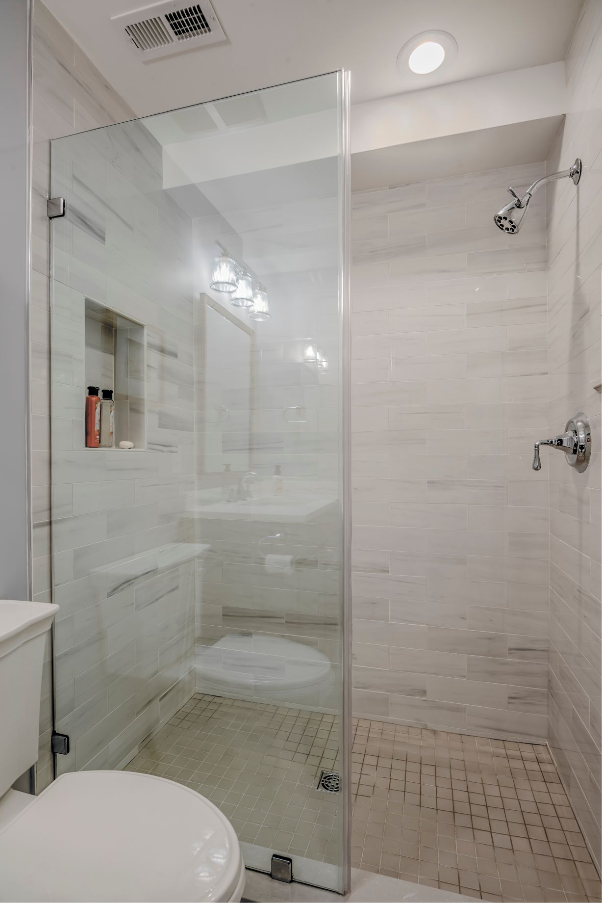 Bathroom Remodel in Kings Grant, Fenwick Island DE with Frameless Shower Door