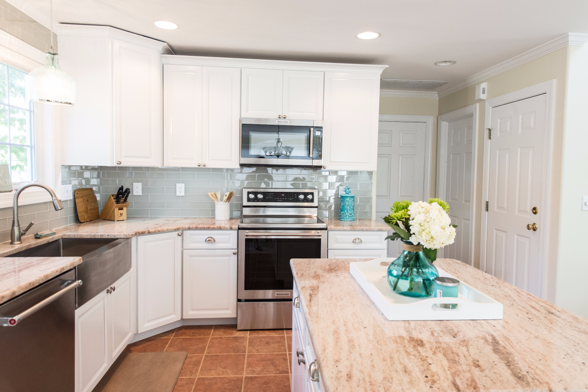 Traditional Kitchen Remodel in Pine Tree, Bethany Beach DE with Center Island with Astoria Granite Countertop