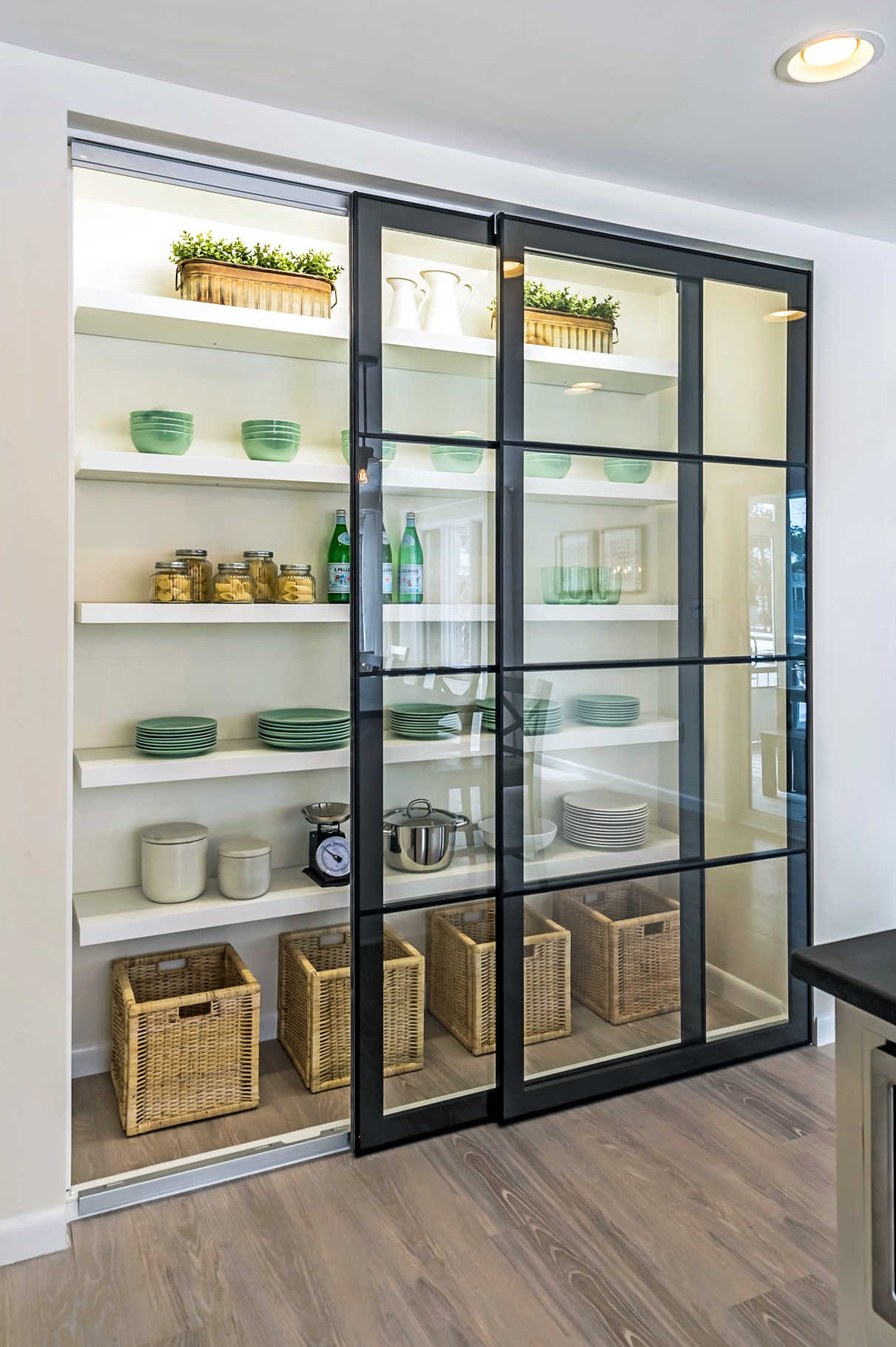 Kitchen Pantry with Sliding Glass Doors in Wellington Parkway, Bethany Beach DE