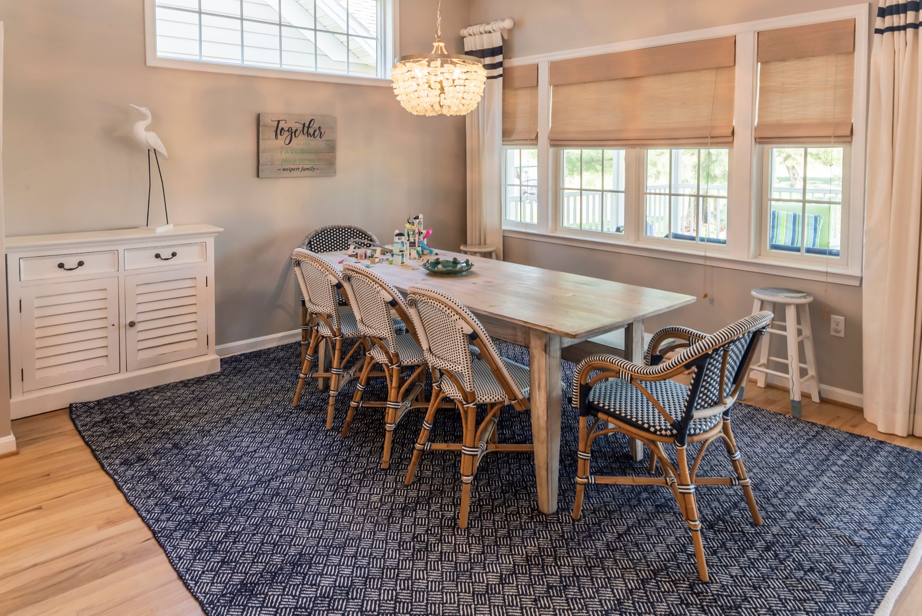 Kitchen Remodel in Willow Oak, Ocean View DE with Window-side Vintage Dining Table with Five Chairs